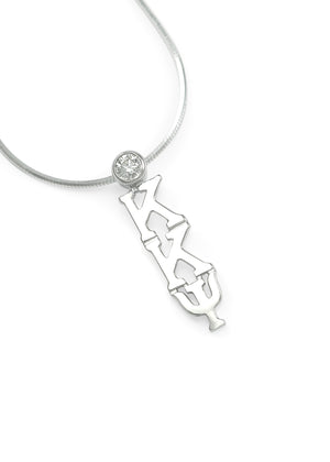 Kappa Kappa Psi Sterling Silver Lavalier with Clear CZ Crystal