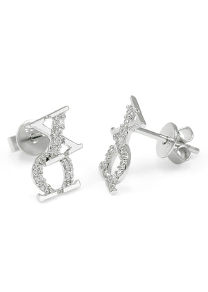 Accessories - Chi Omega Sorority Earrings With Simulated Diamonds