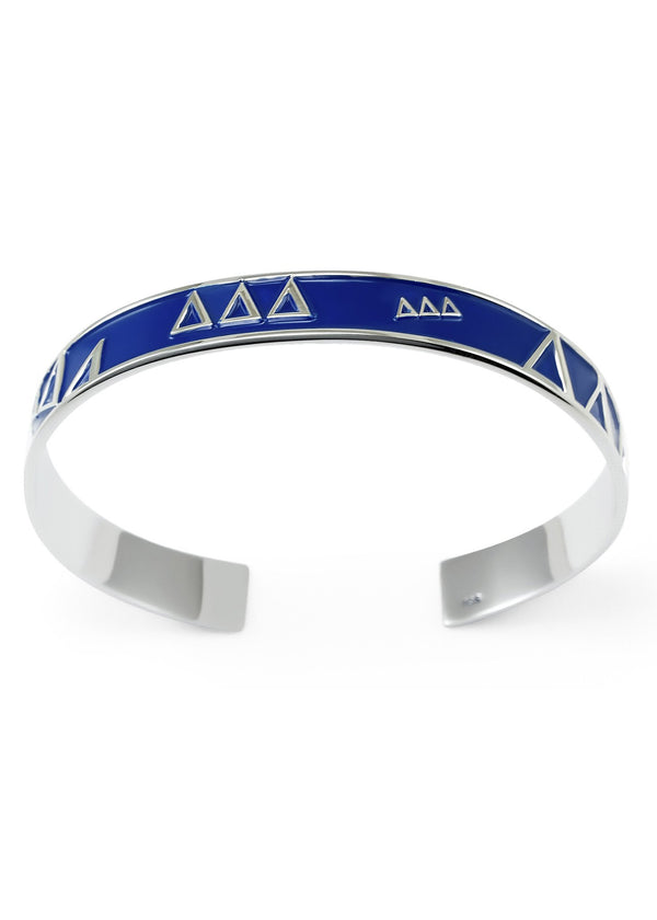 Tri Delta Bracelet - Blue Enamel Bangle Cuff | The Collegiate Standard