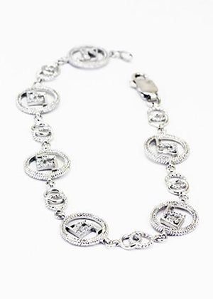 Accessories - Delta Gamma Sterling Silver Bracelet With Simulated Diamonds