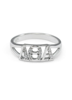 Accessories - Lambda Theta Alpha Sterling Silver Ring With Simulated Diamonds