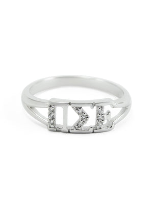 Accessories - Pi Sigma Epsilon Sterling Silver Ring With Simulated Diamonds