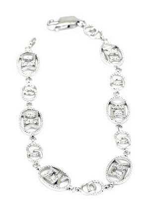 Accessories - Sigma Kappa Sterling Silver Bracelet With Simulated Diamonds