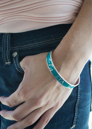 Accessories - Zeta Tau Alpha Sorority Bangle Cuff Bracelet (Turquoise)