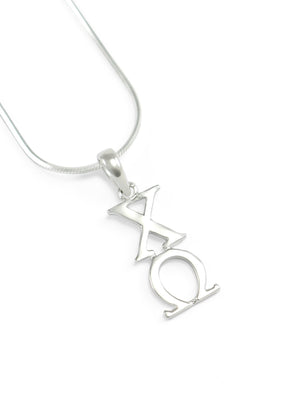 Necklace - Chi Omega Sterling Silver Lavaliere Pendant