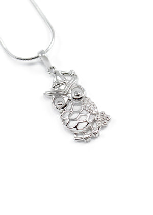 Necklace - Chi Omega Sterling Silver Owl Pendant