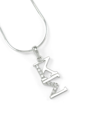 Necklace - Kappa Sigma Sterling Silver Lavaliere With Simulated Diamonds