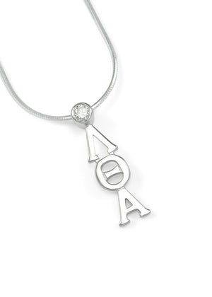 Necklace - Lambda Theta Alpha Sterling Silver Pendant With Clear Crystal