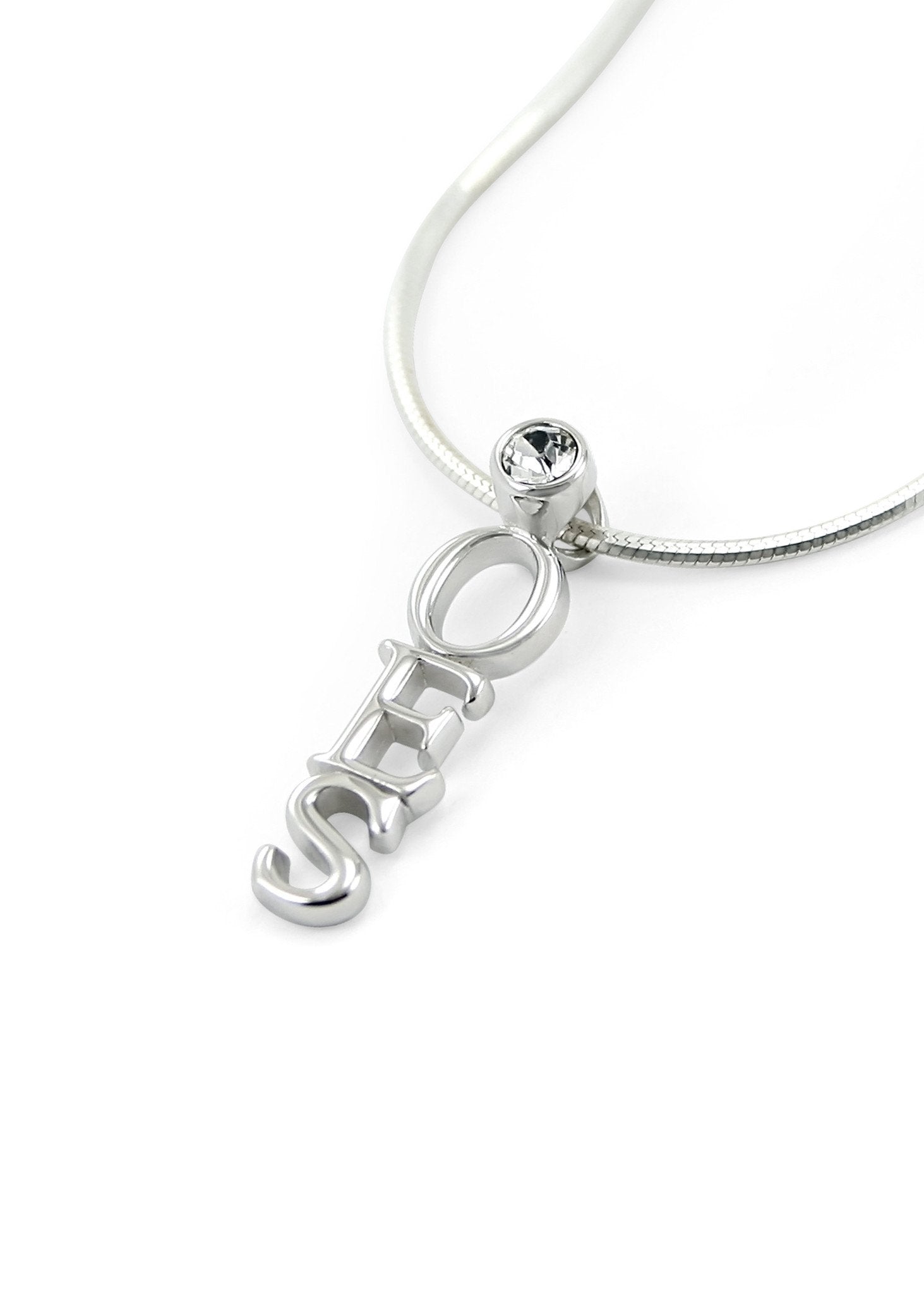 Necklace - Order Of The Easter Star OES Sterling Silver Lavaliere Pendant With Cubic Zirconia