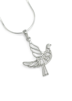 Necklace - Sigma Alpha Omega Sterling Silver Dove Pendant With Greek Letters