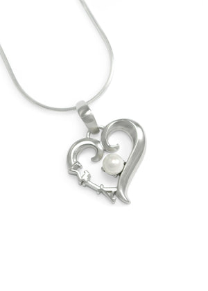 Pendant - Sigma Iota Alpha Sterling Silver Heart Pendant With Pearl