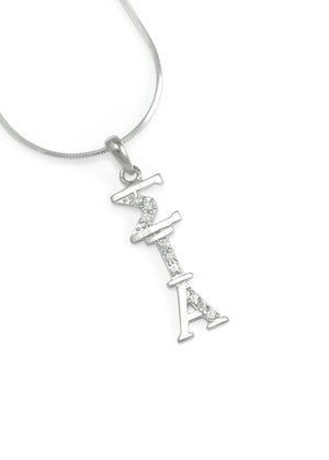 Pendant - Sigma Iota Alpha Sterling Silver Lavaliere With CZs