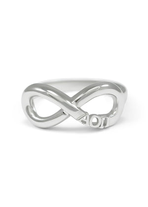 Ring - Alpha Omicron Pi Sterling Silver Infinity Ring