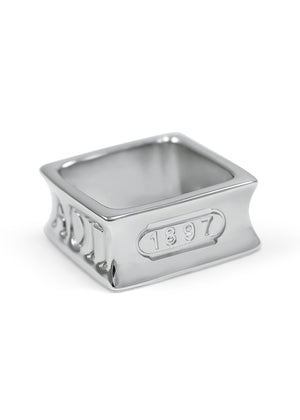 Ring - Alpha Omicron Pi Sterling Silver Square Ring With Founding Year