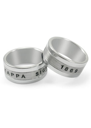 Ring - Kappa Sigma Tungsten Ring With Founding Date And Crest