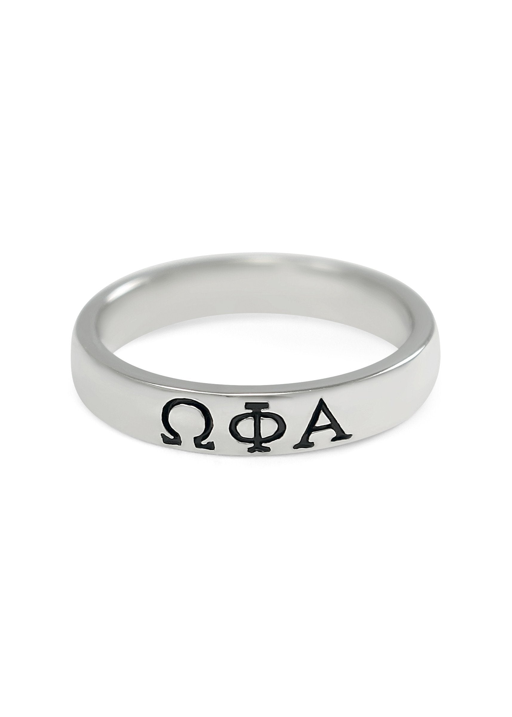 Ring - Omega Phi Alpha Sterling Silver Skinny Band Ring