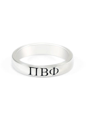 Ring - Pi Beta Phi Sterling Silver Ring With Black Enamel