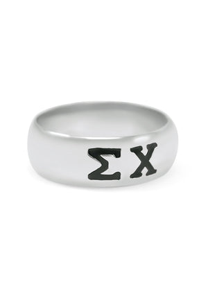 Ring - Sigma Chi Sterling Silver Wide Band Ring