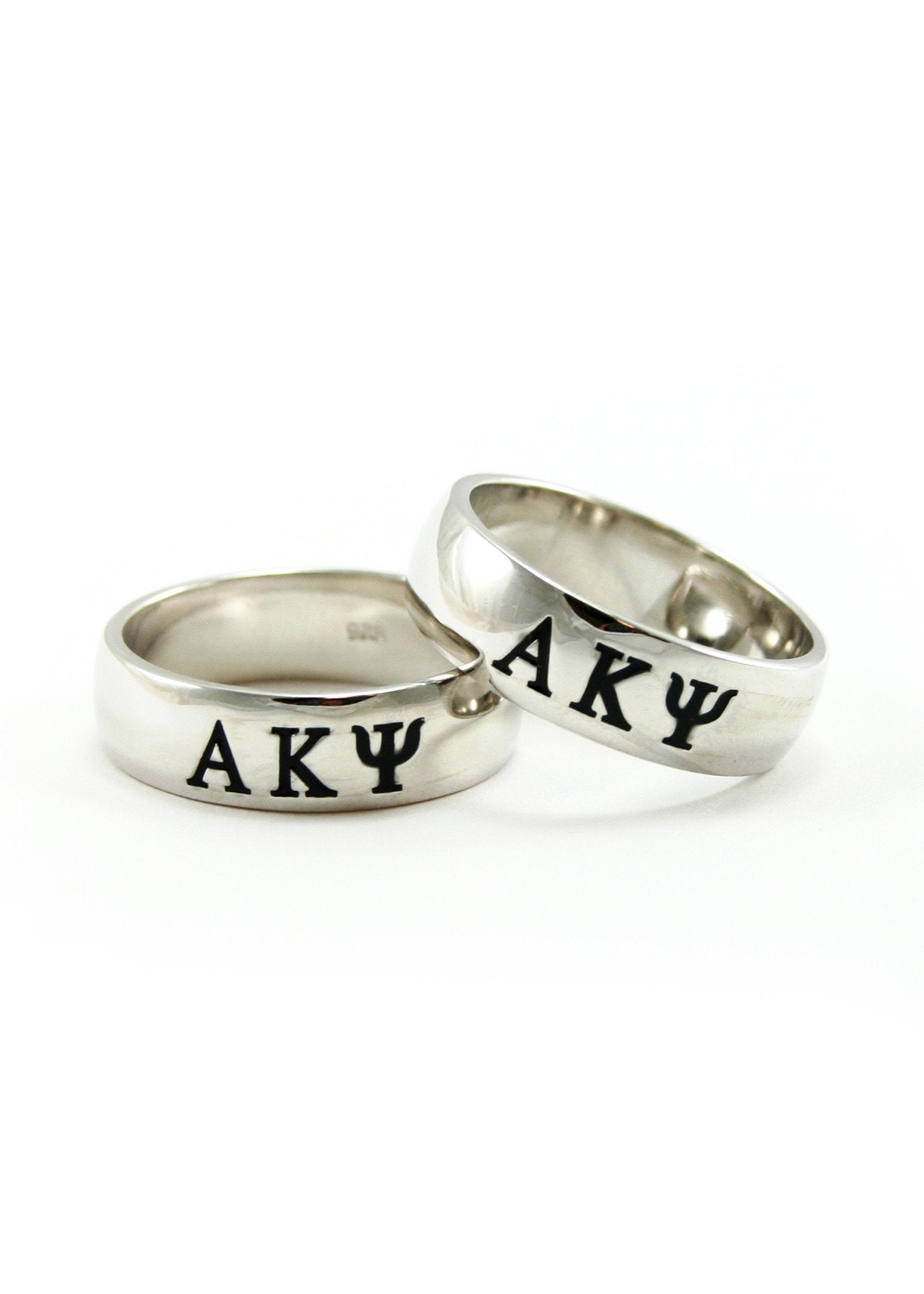 Rings - Alpha Kappa Psi (Mens) Sterling Silver Ring With Black Enamel