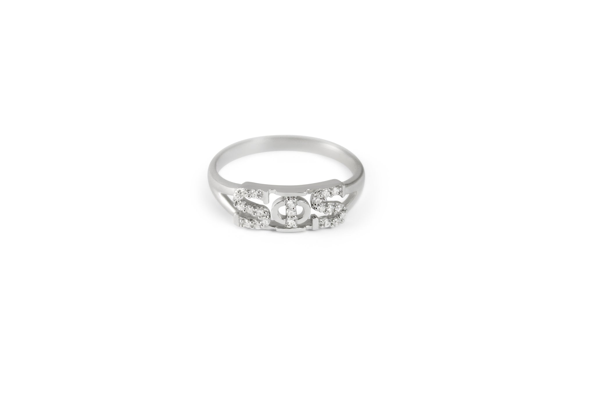 Swing Phi Swing Sterling Silver Ring with Simulated Diamonds
