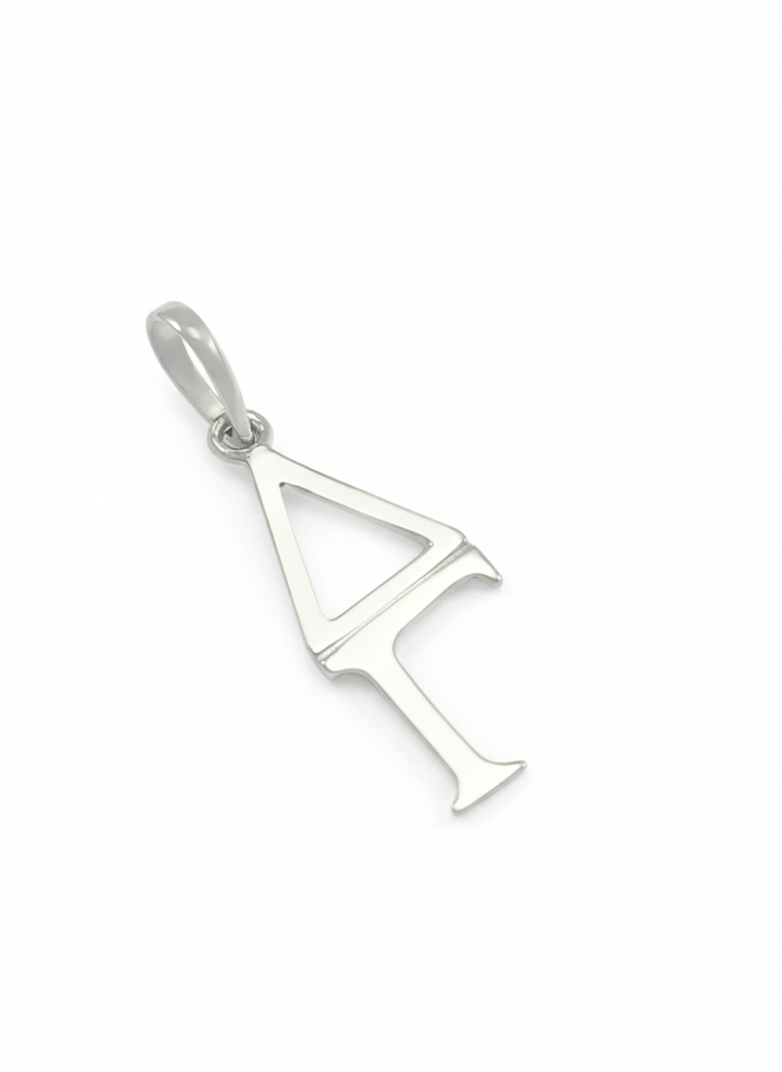 14k Solid White Gold Delta Gamma Lavaliere