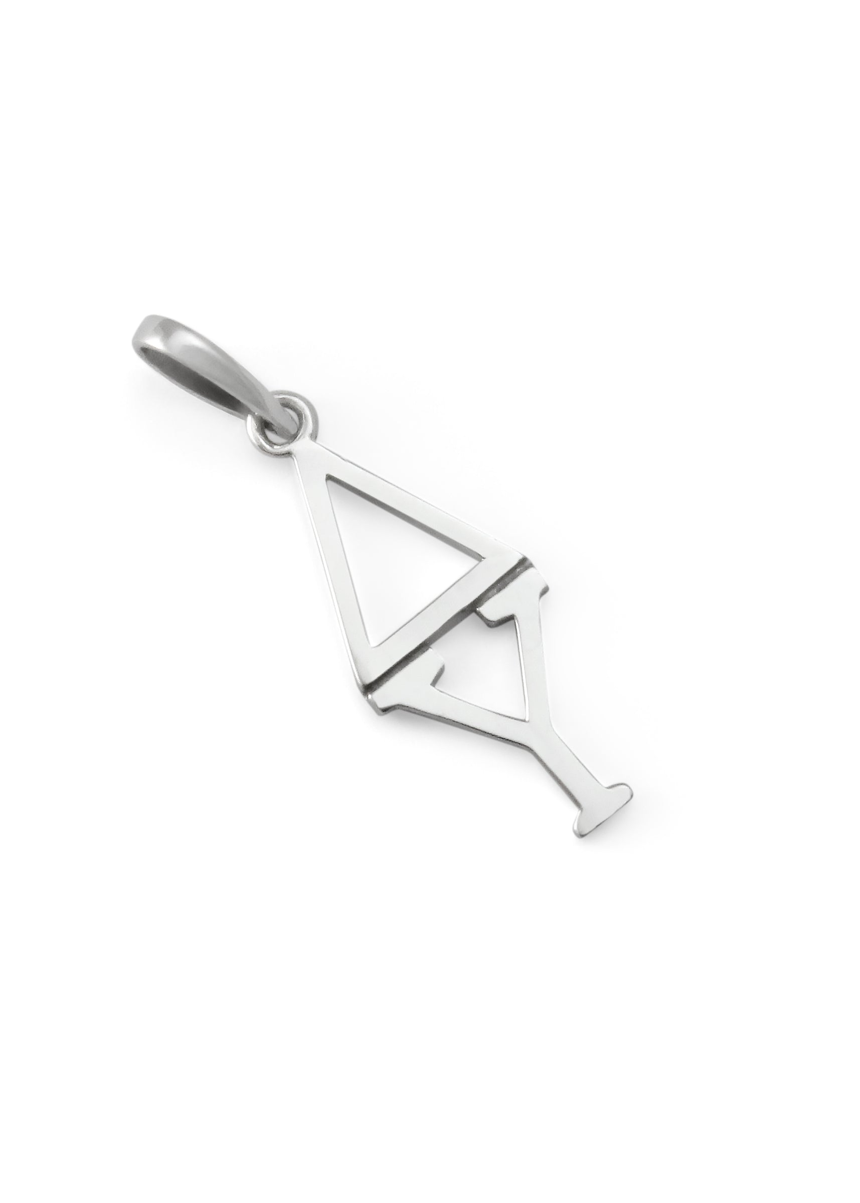 Delta Upsilon 14k Solid White Gold Lavaliere