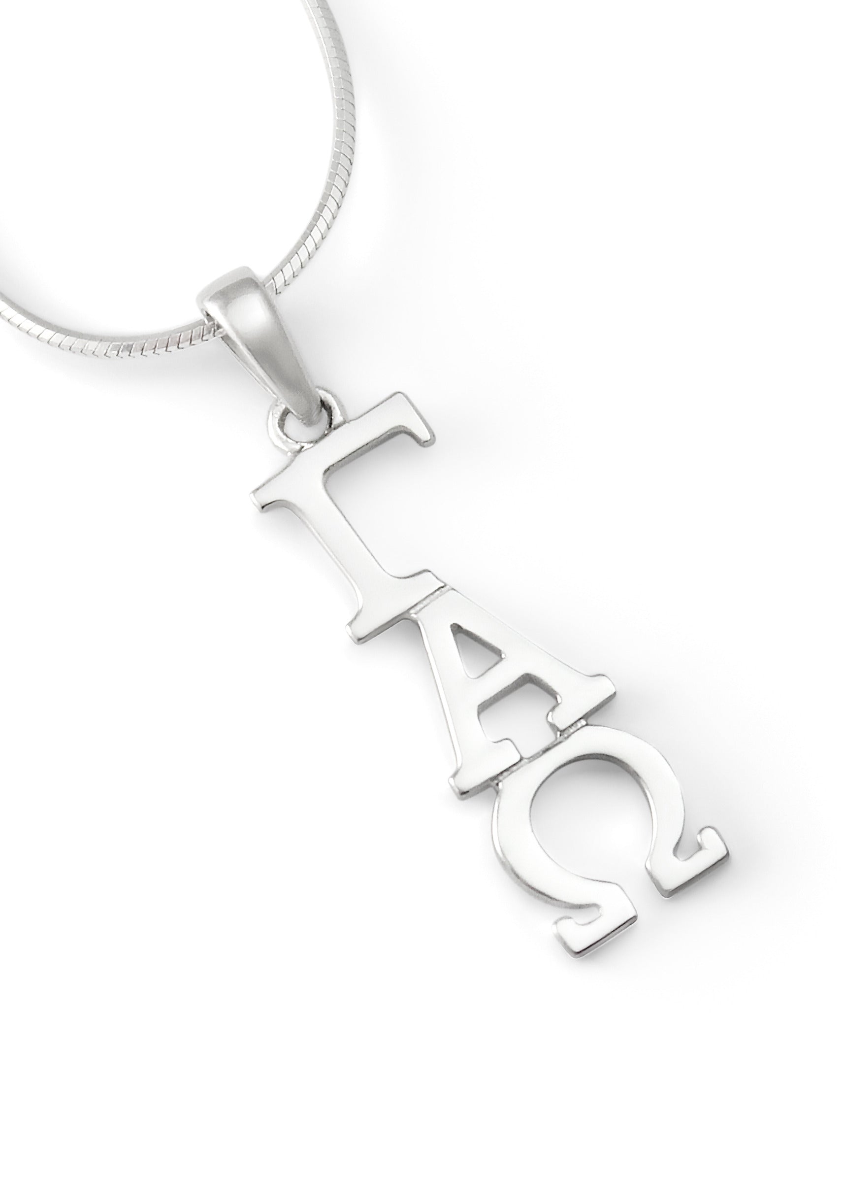 Gamma Alpha Omega Classic Sterling Silver Lavaliere Pendant