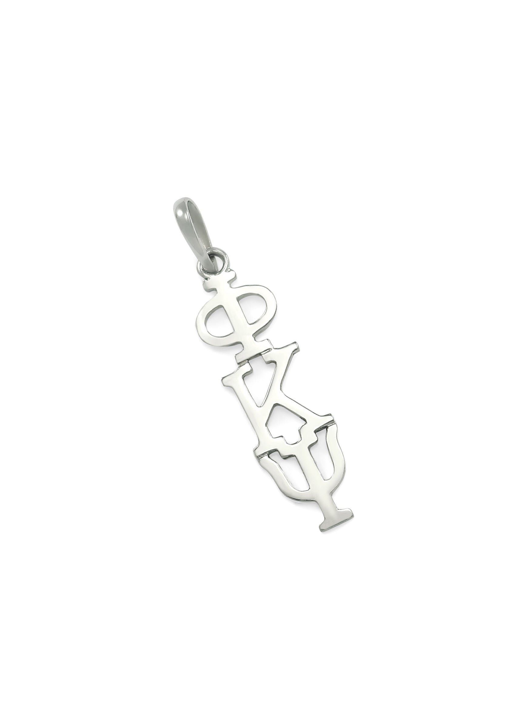 14k Solid White Gold Phi Kappa Psi Lavaliere