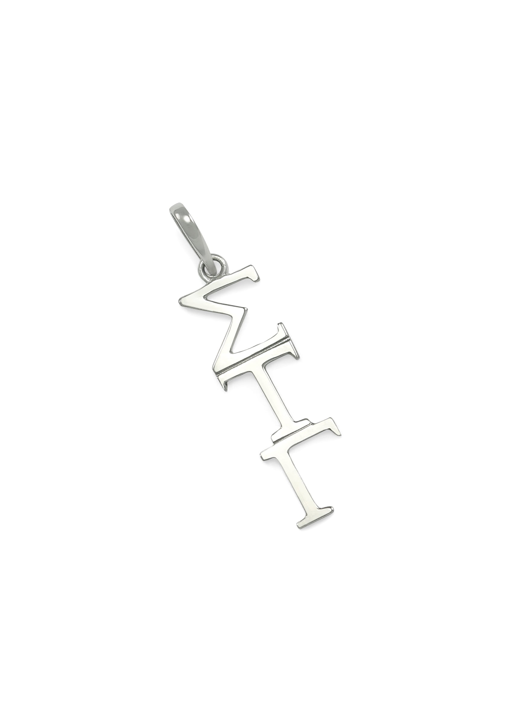 14k Solid White Gold Sigma Tau Gamma Lavaliere