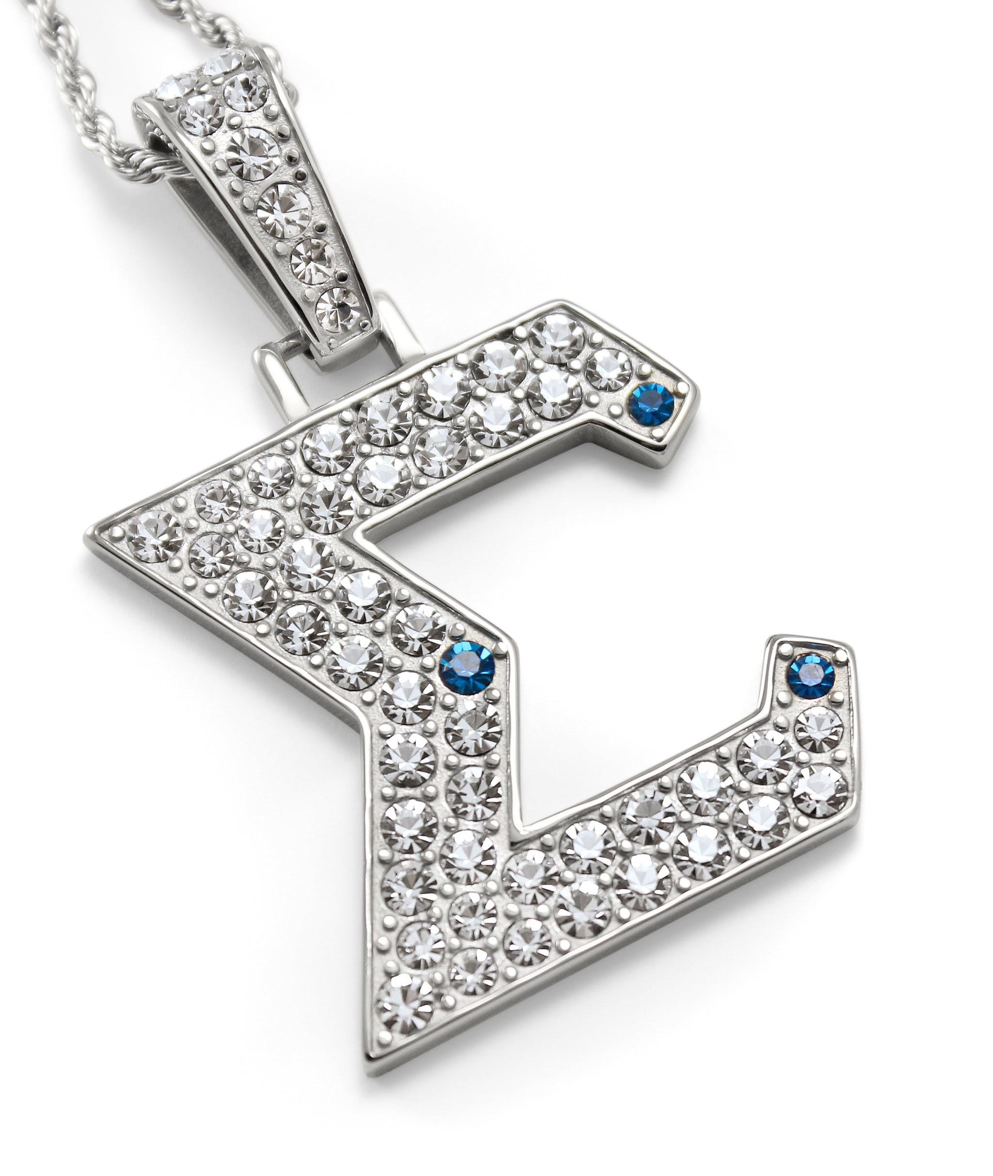 Big Sigma Pendant Phi Beta Sigma Letter Pendant Necklace // Stainless Steel 24" Chain