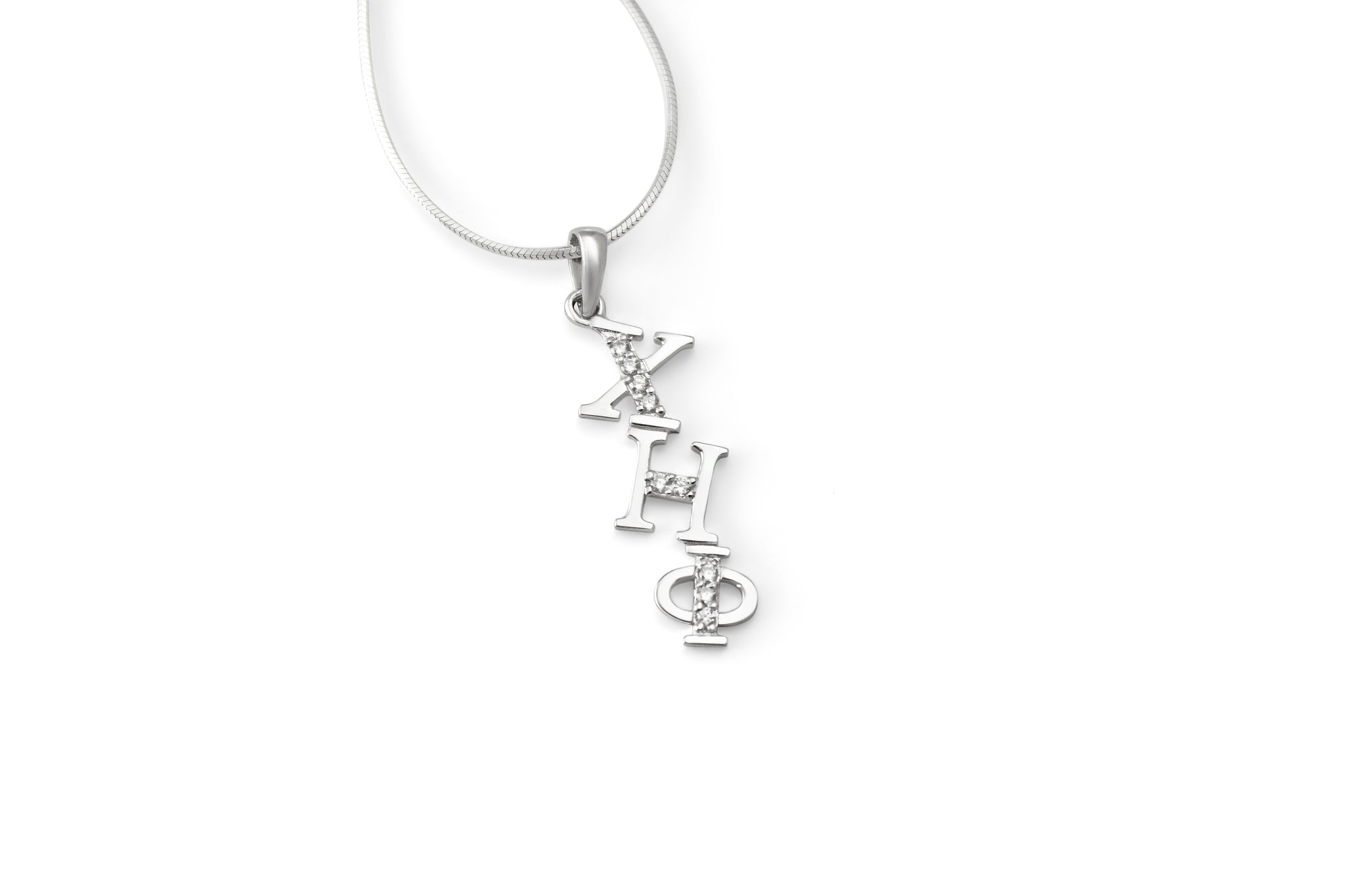 Chi Eta Phi Diagonal Lavaliere with CZs
