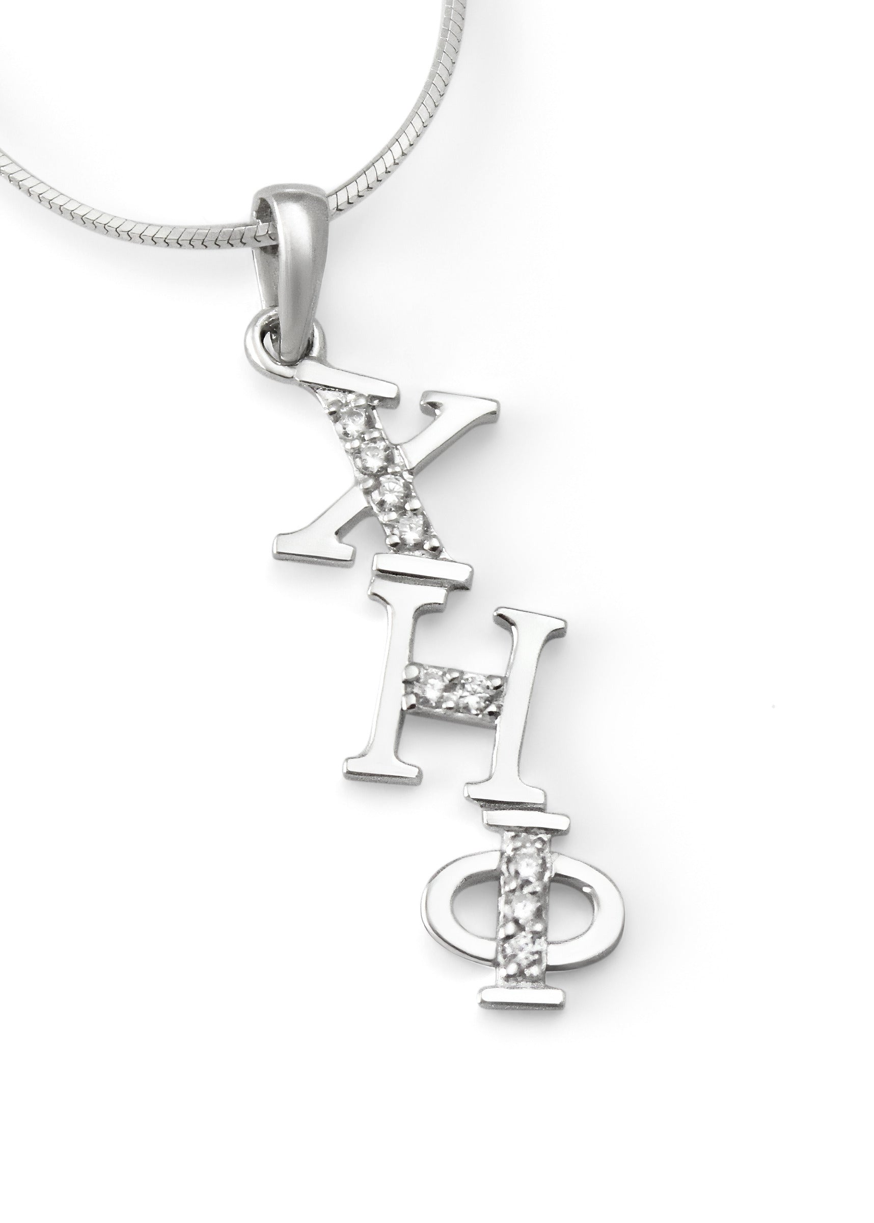 Chi Eta Phi Diagonal Lavaliere with CZs