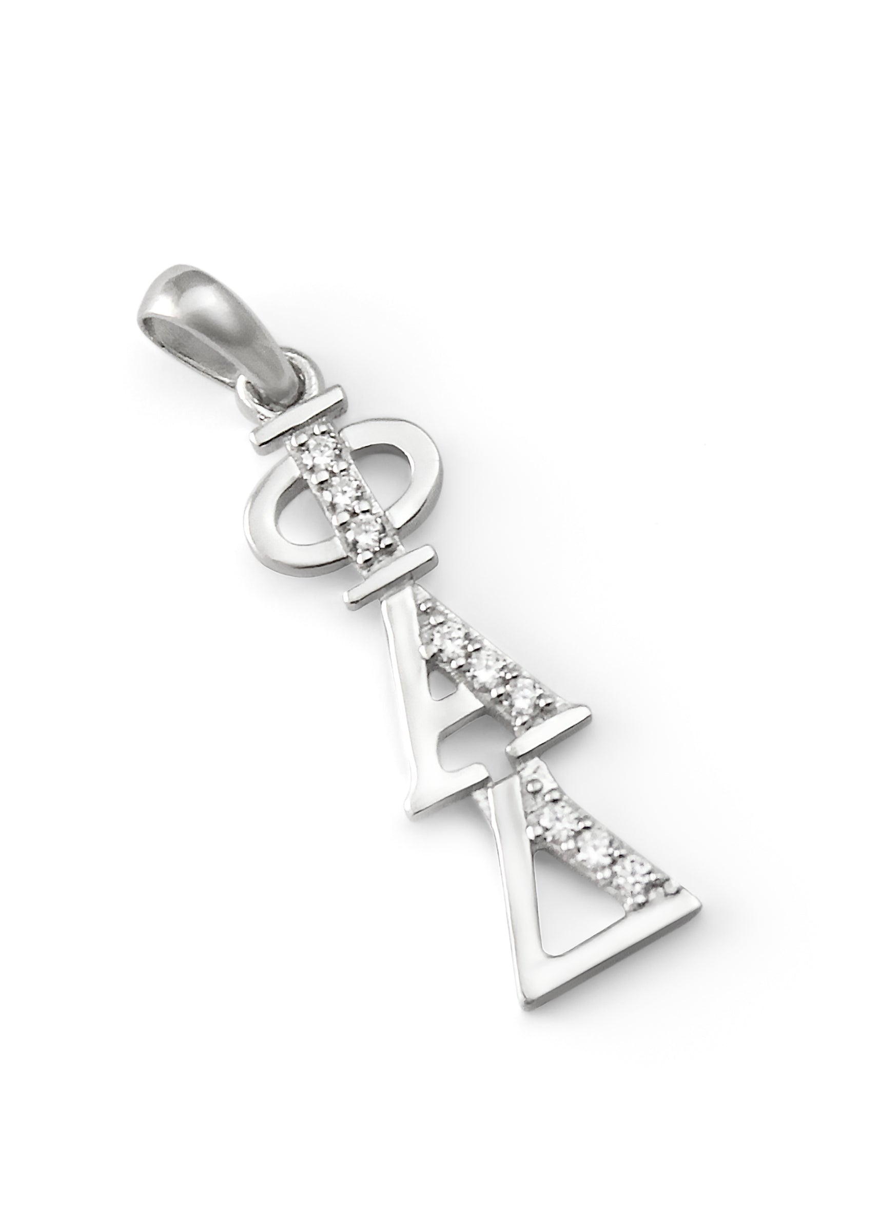 Phi Alpha Delta Sterling Silver Lavaliere with Simulated Diamonds