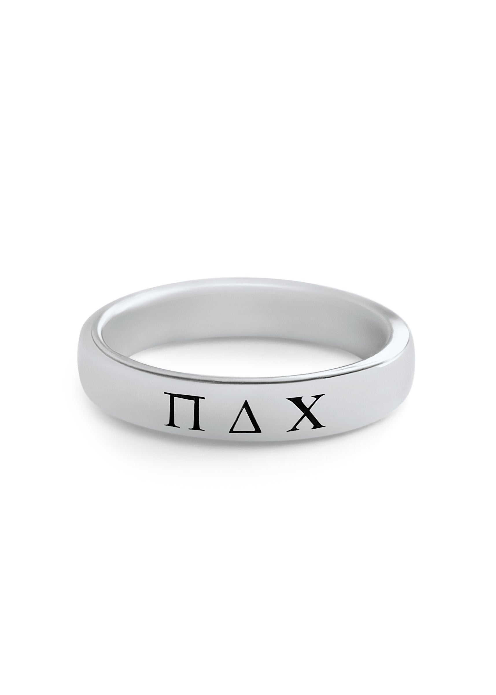 Pi Delta Chi Sterling Silver Skinny Band Ring