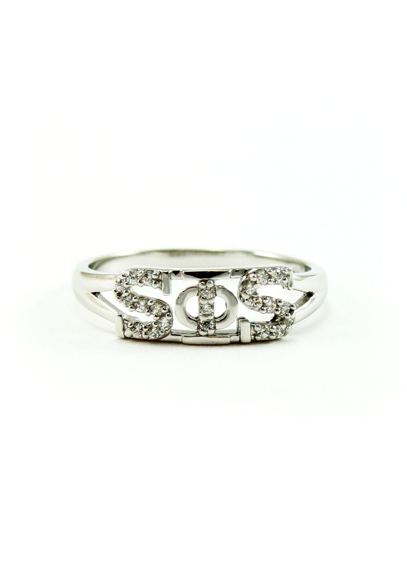 Swing Phi Swing Sterling Silver Ring with Simulated Diamonds
