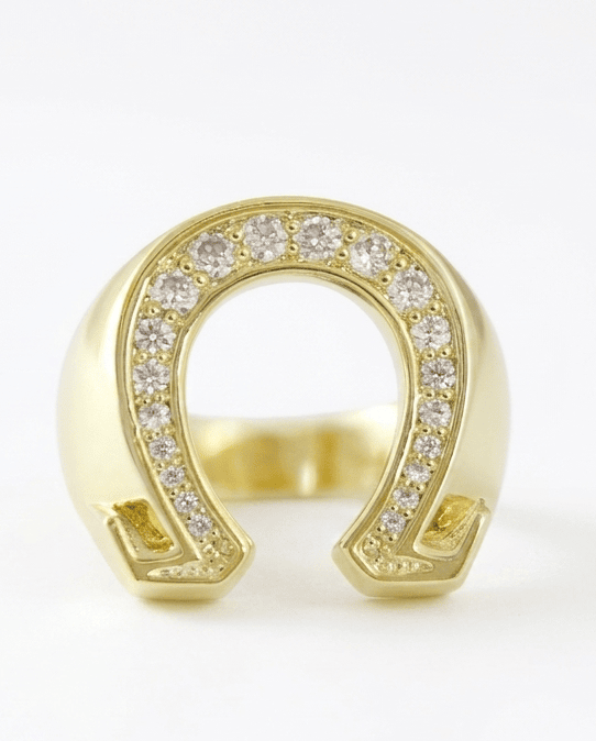 14k Gold Plated Omega Ring with 20 Stones