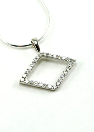 Alpha Delta Pi diamond pendant with CZ's