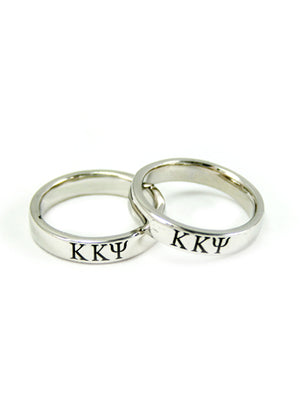Kappa Kappa Psi Sterling Silver Ring with Black Enamel Letters