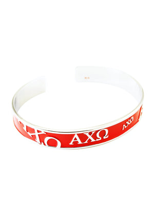 Accessories - Alpha Chi Omega Bangle Cuff Bracelet (Red)