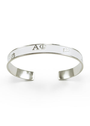 Accessories - Alpha Phi Bangle Bracelet (White)