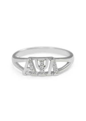Accessories - Alpha Psi Lambda Sterling Silver Rings With Simulated Diamonds