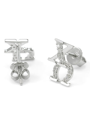 Accessories - Chi Omega Sorority Earrings With Simulated Diamonds