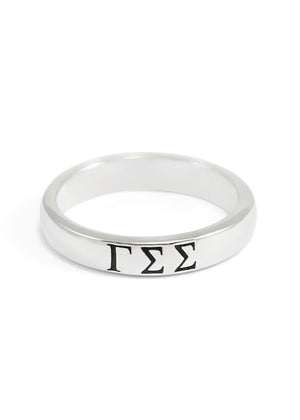 Accessories - Gamma Sigma Sigma Sterling Silver Ring With Black Enamel
