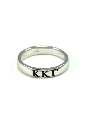 Accessories - Kappa Kappa Gamma Sterling Silver Ring With Black Enamel