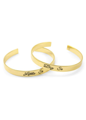 Accessories - Little Sis Bangle Cuff Bracelet (gold)