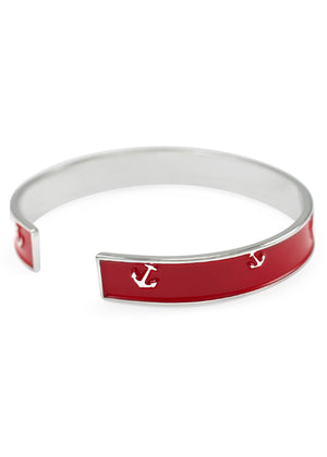 Accessories - Nautical Candy-Apple Red Anchor Cuff Bracelet