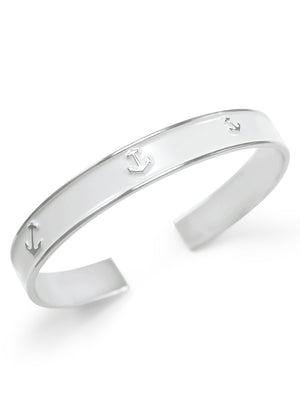 Accessories - Nautical Frosty White Anchor Cuff Bracelet