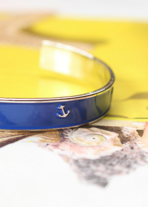 Accessories - Nautical Navy Blue Anchor Cuff Bracelet