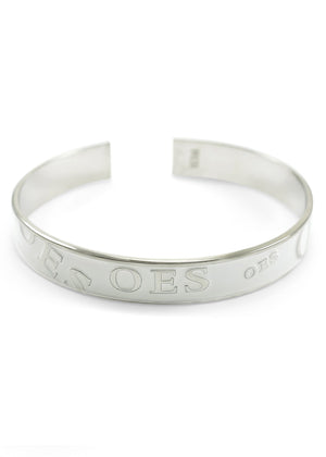 Accessories - Order Of The Eastern Star OES Bangle Bracelet With White Enamel