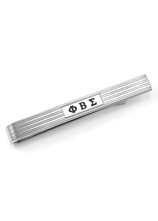 Tie Clip Bar with Black Enamel letters